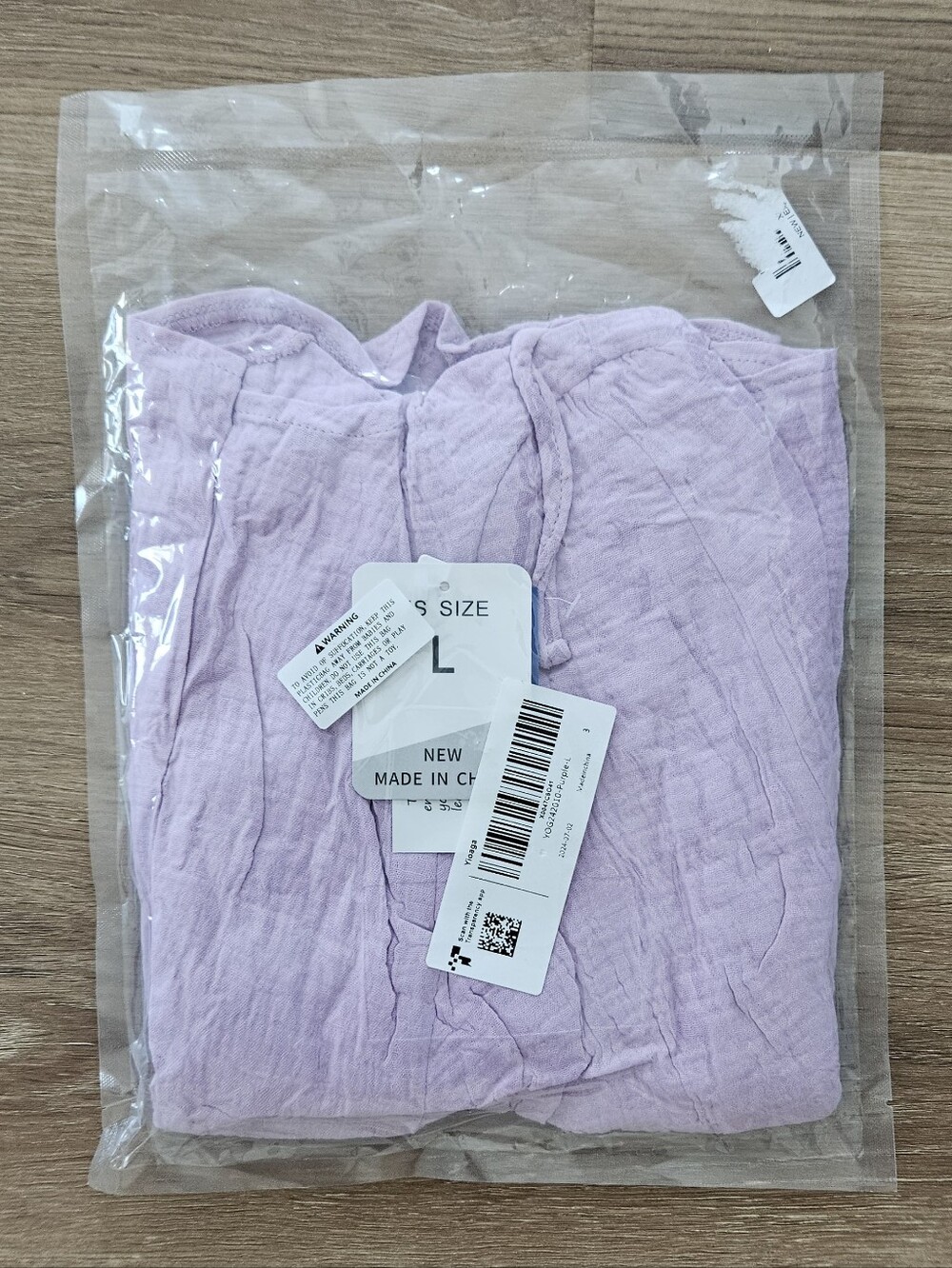 Lilac Crinkle Tank Mini Dress Size L - Picture 10 of 12